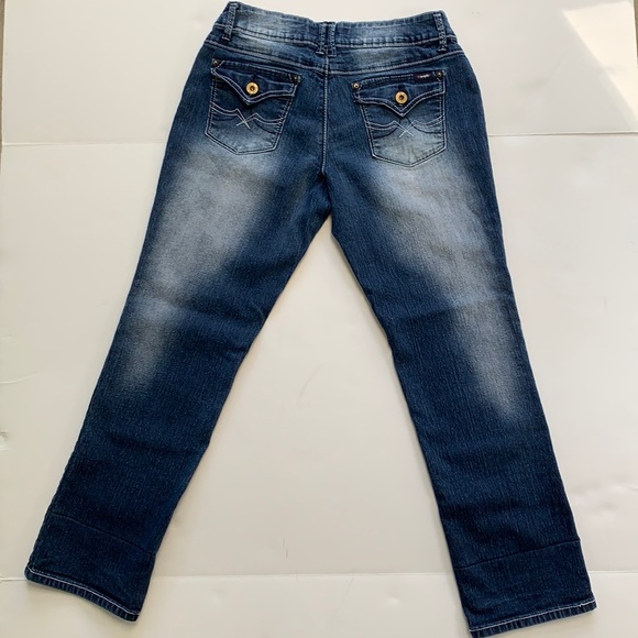 ANGELS Dark Blue with White Stonewash Jeans - Picture 6 of 12